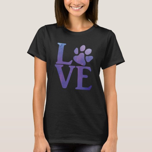 Love Paw Classic Paarse T-shirt (Voorkant)