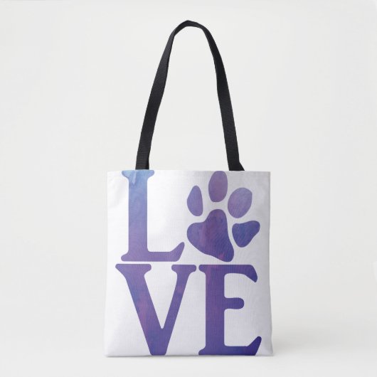 Love Paw Classic Paarse Tote Bag (Voorkant)