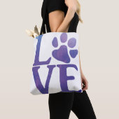 Love Paw Classic Paarse Tote Bag (Dichtbij)