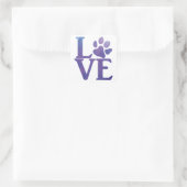 Love Paw Classic Paarse Vierkante Sticker (Tas)