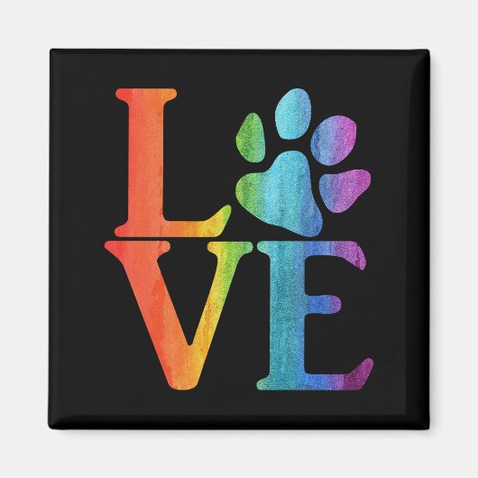 Love Paw Classic regenboog Magneet (Voorkant)