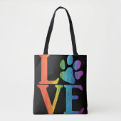 Love Paw Classic regenboog Tote Bag (Voorkant)