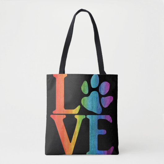 Love Paw Classic regenboog Tote Bag (Voorkant)