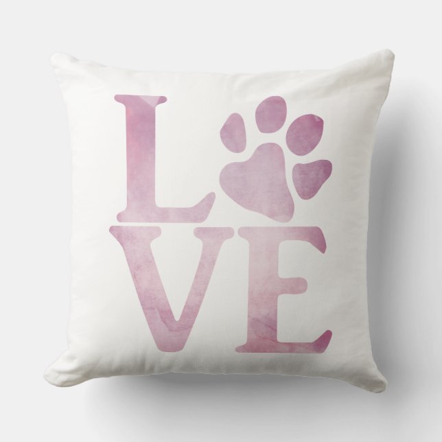 Love Paw Classic Roze Kussen (Voorkant)