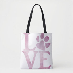 Love Paw Classic Roze Tote Bag
