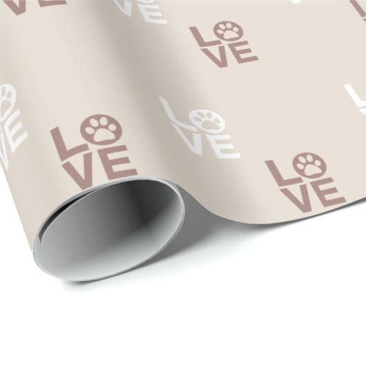 Love Paw Logo Kerst inpakpapier (Rol Hoek)