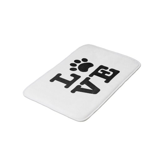 Love Paw Print Bath Mat (Gekanteld)