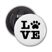 Love Paw Print Bottle Open Fridge Magnet Button Flesopener (Voorkant)