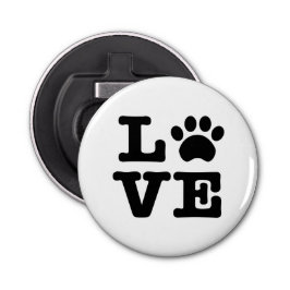 Love Paw Print Bottle Open Fridge Magnet Button Flesopener