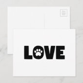 Love Paw Print Briefkaart (Voorkant / Achterkant)