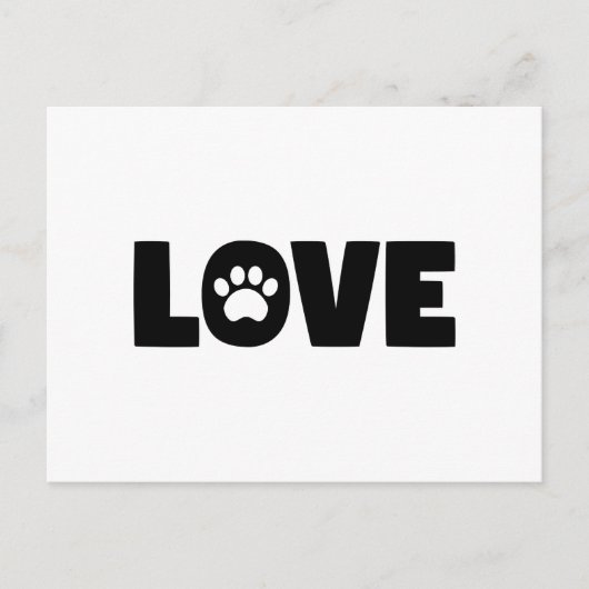 Love Paw Print Briefkaart (Voorkant)