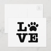 Love Paw Print Briefkaart (Voorkant / Achterkant)