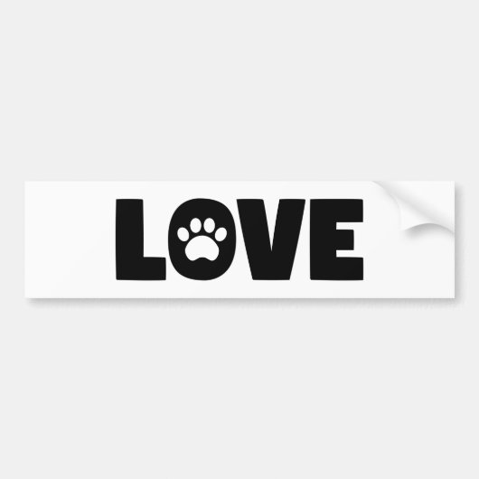 Love Paw Print Bumpersticker (Voorkant)