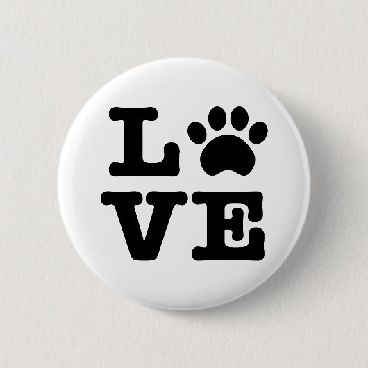 Love Paw Print Button (Voorkant)