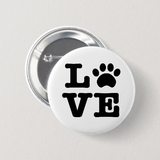 Love Paw Print Button (Voorkant /achterkant)