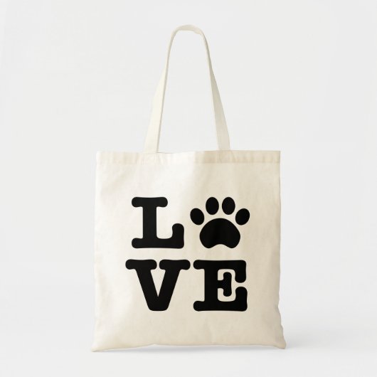 Love Paw Print Canvas tas (Voorkant)