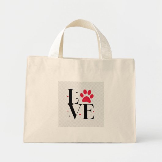 Love Paw Print – Cute Pet Lover Tote Bag (Voorkant)