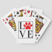 LOVE PAW PRINT DOG OWNER PET LOVER POKERKAARTEN (Achterkant)