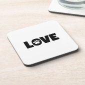 Love Paw Print Drankjes Onderzetter (Linkerzijde)