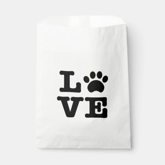 Love Paw Print Favor Bag Bedankzakje (Voorkant)