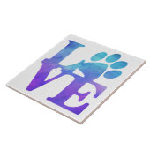 Love Paw Print - Geschikt voor Hondenliefhebbers Tegeltje (Zijkant)