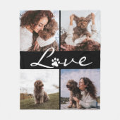 Love Paw Print Hondenliefhebber Foto Fleece Deken (Voorkant)