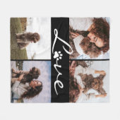 Love Paw Print Hondenliefhebber Foto Fleece Deken (Voorkant (Horizontaal))