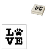 Love Paw Print Hout Rubber Stamp Rubberstempel (Gestempeld)