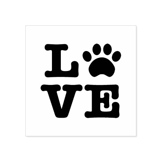 Love Paw Print Hout Rubber Stamp Rubberstempel (Afrduk)