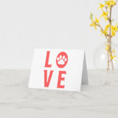 Love Paw Print (kat, hond, huisdier) GEPERSONALISE Kaart (Gele Bloem)