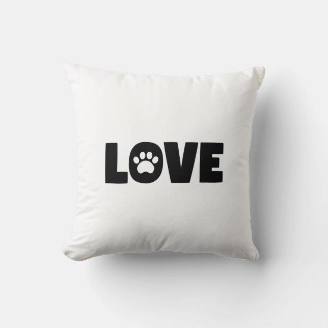 Love Paw Print Kussen (Voorkant)