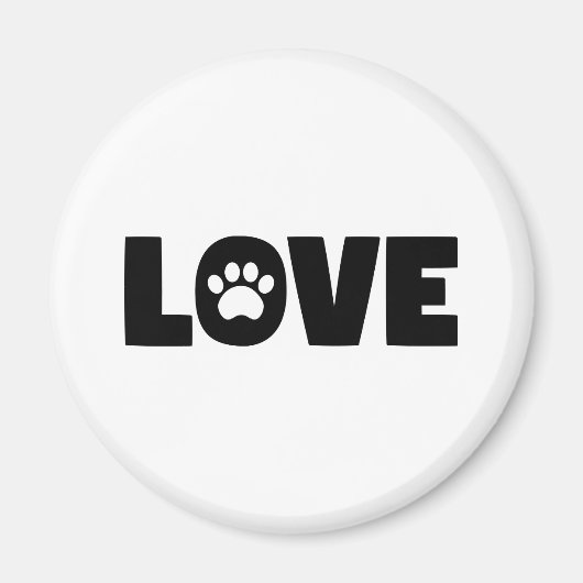Love Paw Print Magneet (Voorkant)