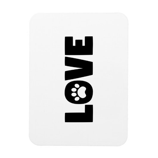 Love Paw Print Magneet (Verticaal)