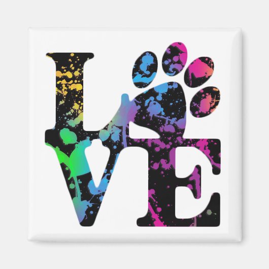 Love Paw Print Magnet (Voorkant)