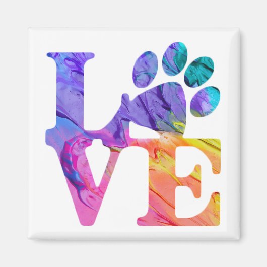 Love Paw Print Magnet (Voorkant)