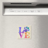 Love Paw Print Magnet (Insitu (Vaatwasser))