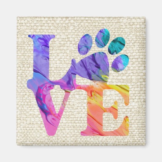 Love Paw Print Magnet (Voorkant)