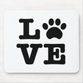 Love Paw Print Mousepad Muismat (Voorkant)