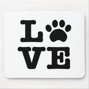 Love Paw Print Mousepad Muismat