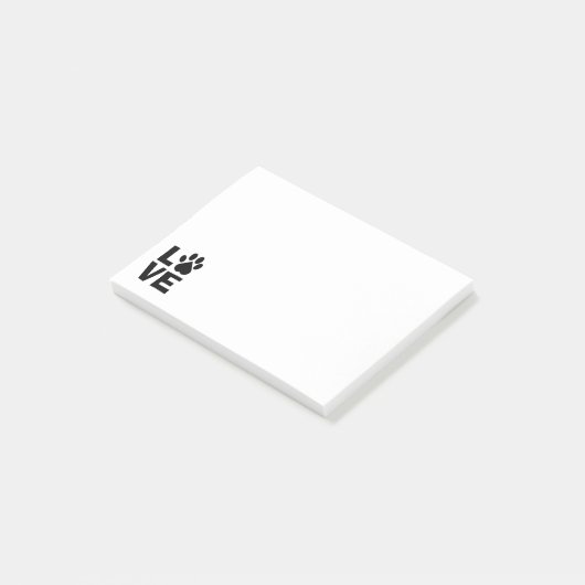 Love Paw Print Post-it Note (Schuin)