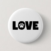 Love Paw Print Ronde Button 5,7 Cm (Voorkant)