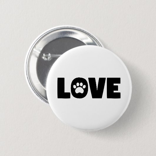 Love Paw Print Ronde Button 5,7 Cm (Voorkant /achterkant)