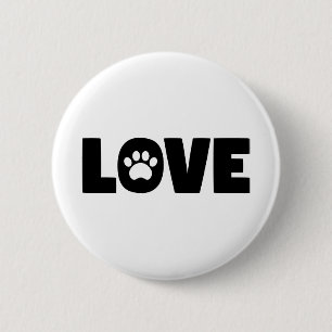 Love Paw Print Ronde Button 5,7 Cm