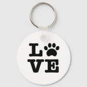 Love Paw Print Sleutelhanger Button (Voorkant)