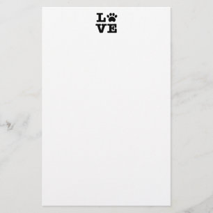 Love Paw Print Stationery Briefpapier