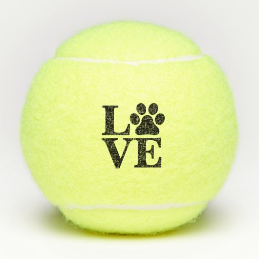 Love Paw Print Tennisballen (Voorkant)