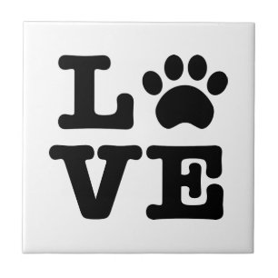 Love Paw Print Tile Tegeltje