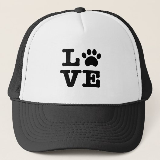 Love Paw Print Trucker Hat Pet (Voorkant)