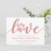 Love Paw Print Wedding Non Photo Save the Date (Staand voorkant)