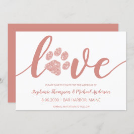 Love Paw Print Wedding Non Photo Save the Date